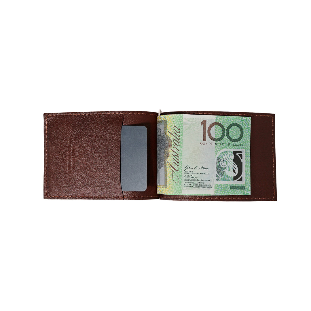 Leather Billfold Wallet Brown