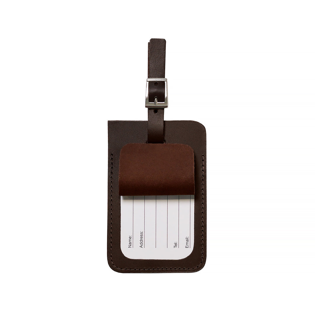 Leather Luggage Tag Brown