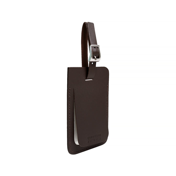 Leather Luggage Tag Brown