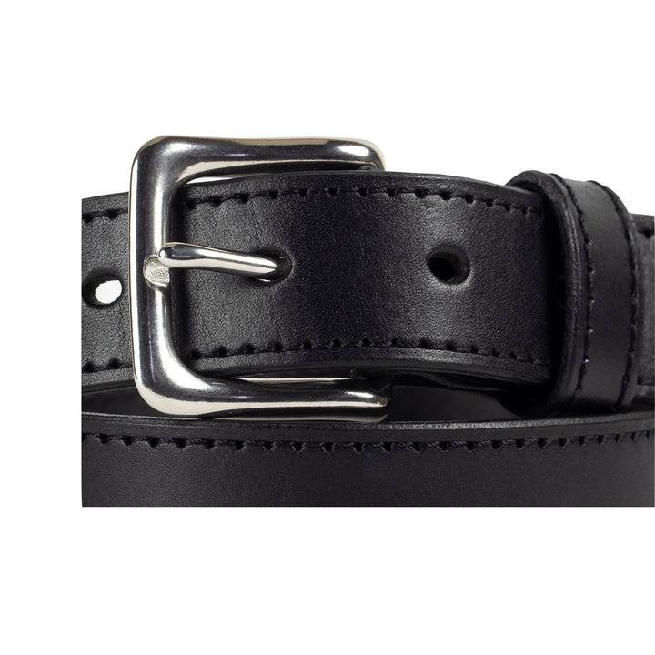 32mm Stitched Black Leather Belt - Harrisson Australia