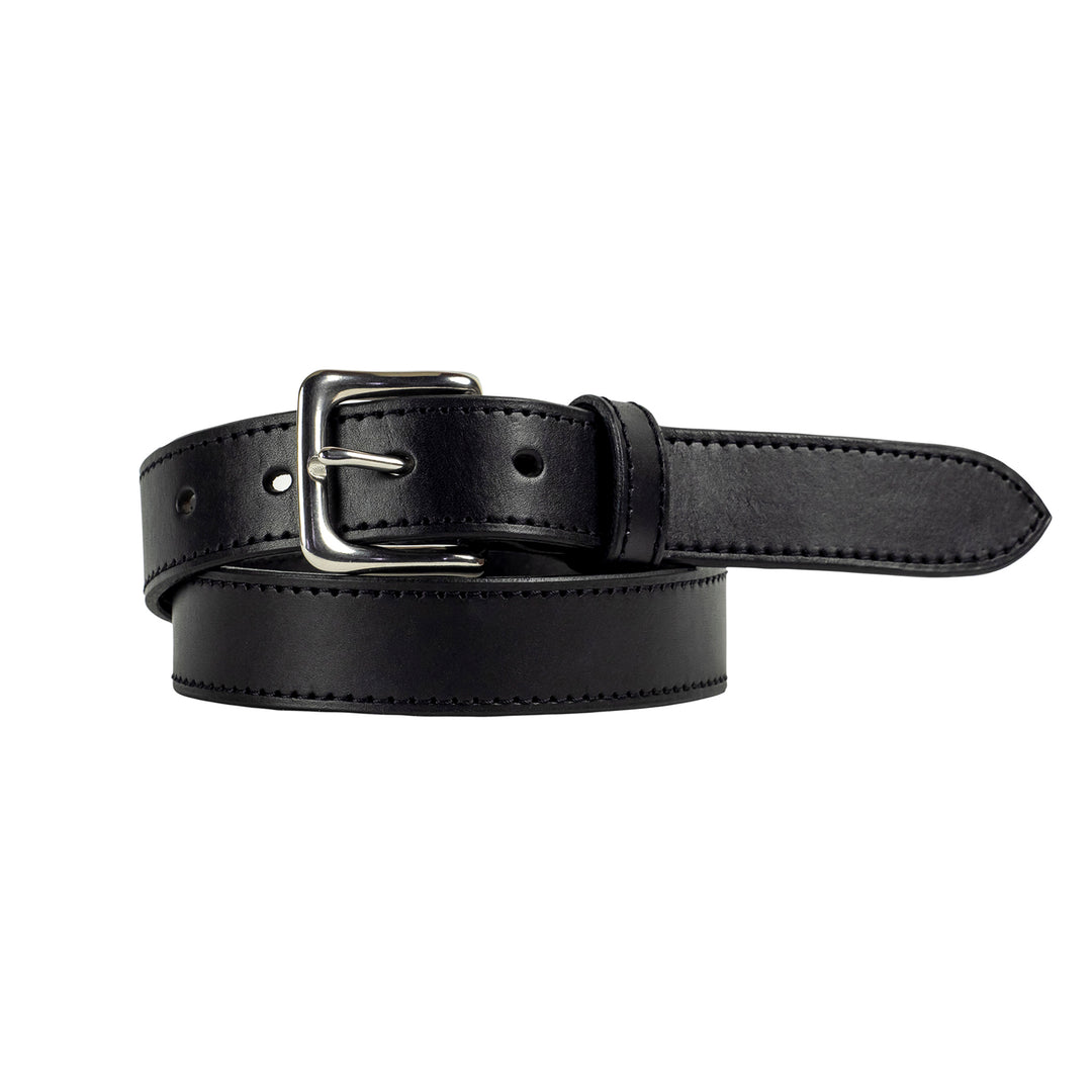 32mm Stitched Black Leather Belt - Harrisson Australia