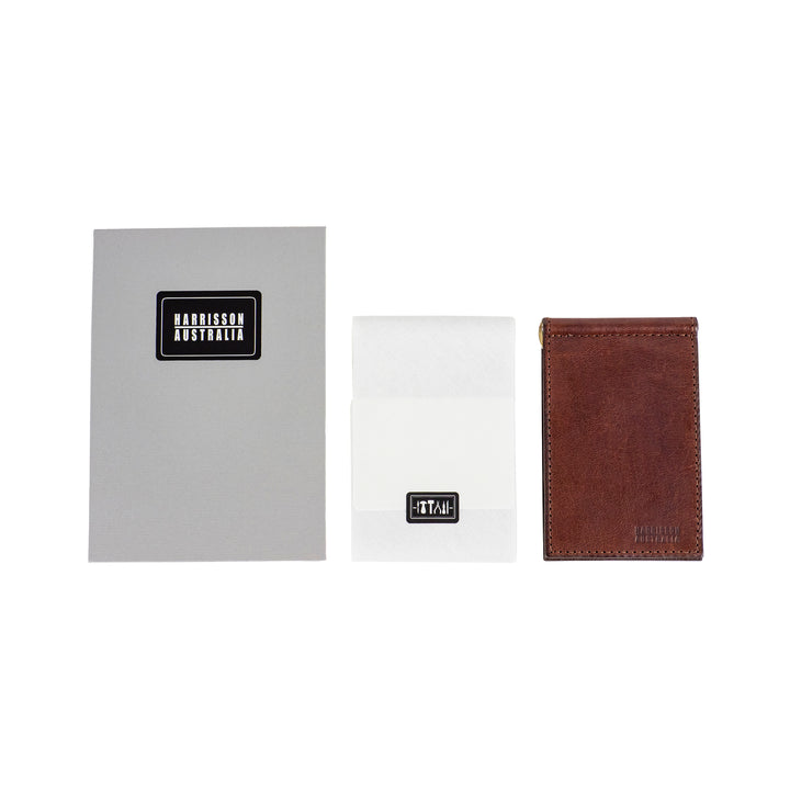 Brown Billfold With Matching Card Sleeve Wallet