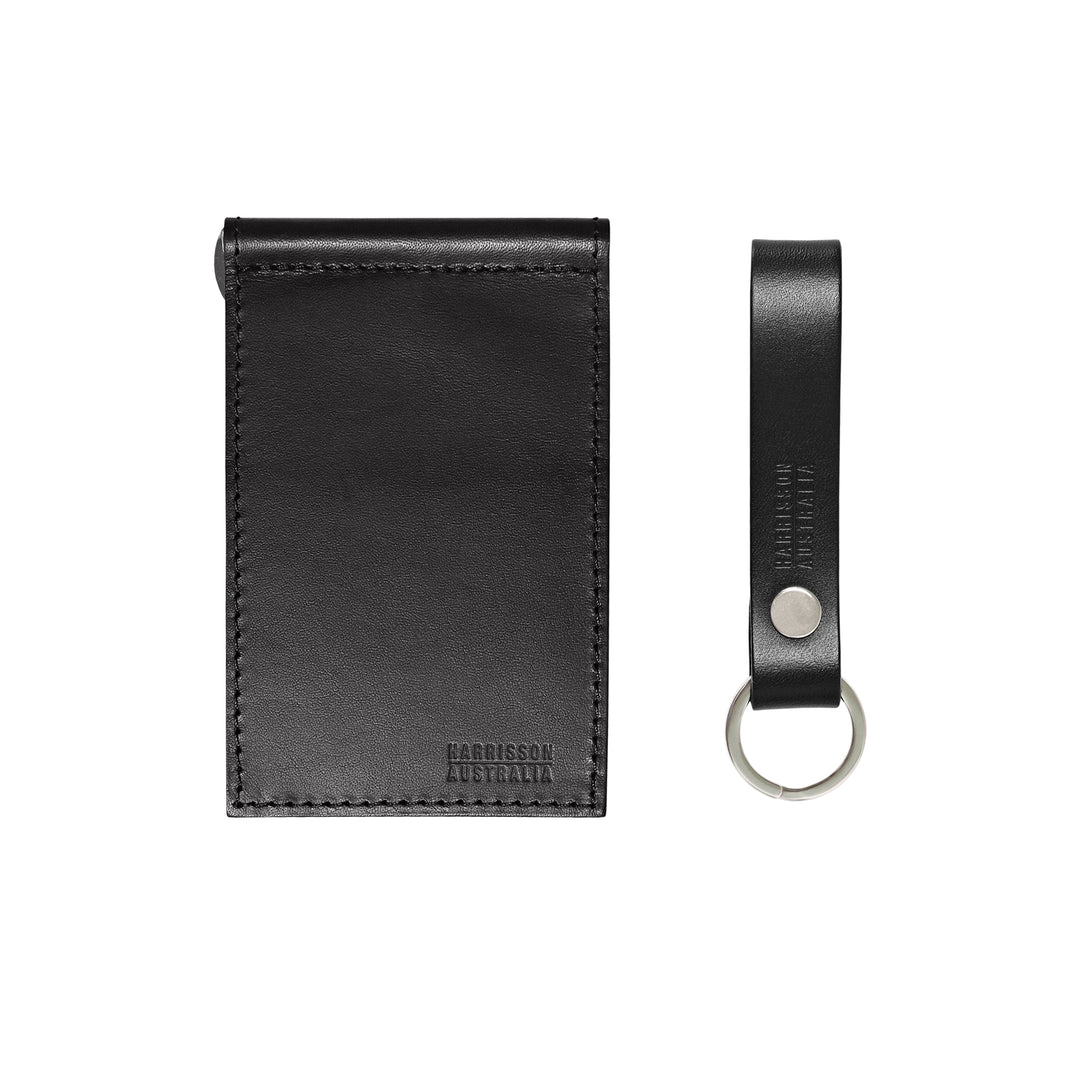 Black Billfold Wallet With Matching Keyring