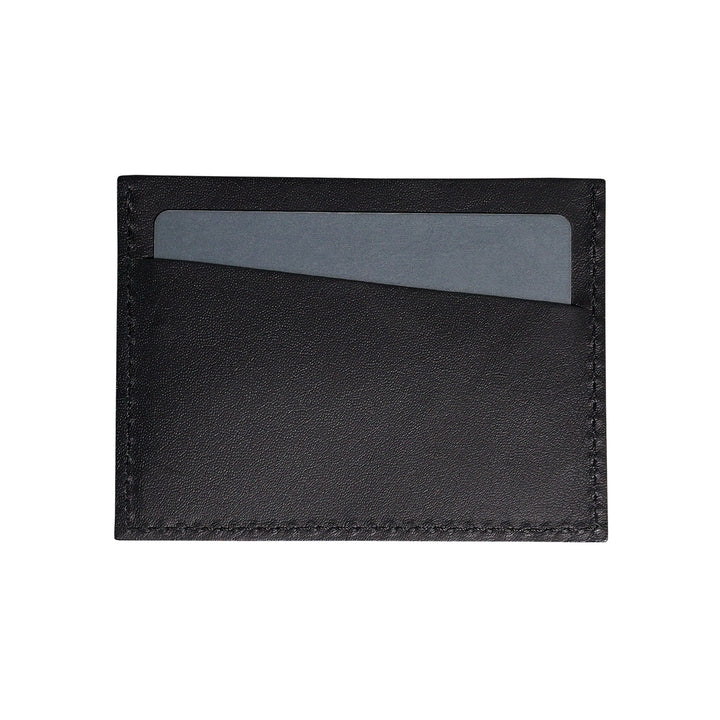 Black Leather Card Sleeve Wallet