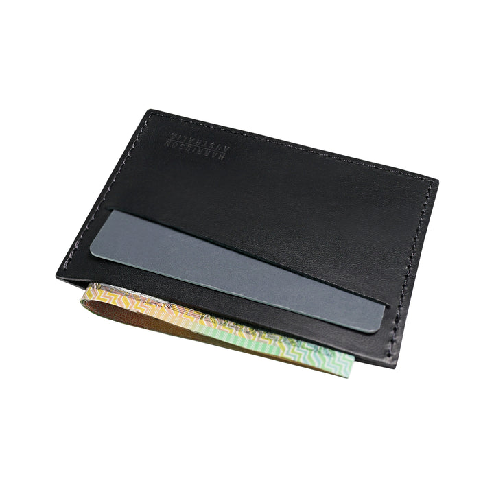 Black Leather Card Sleeve Wallet