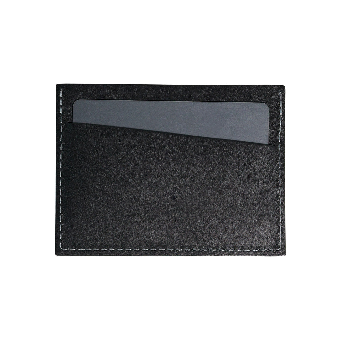 Black Leather Grey Stitch Card Wallet | Harrisson Australia Black Leather Grey Stitch Card Wallet | Harrisson Australia