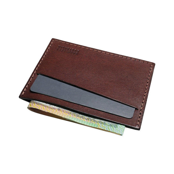 Brown Leather Card Sleeve Wallet